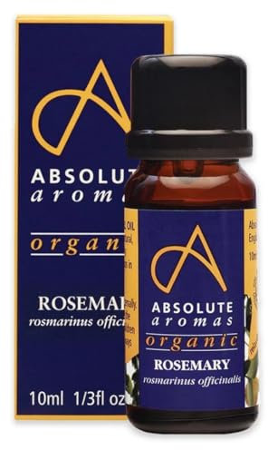 Absolute Aromas Organic Rosemary Essential Oil 10ml - 100% Pure, Natural and Certified Organic - for Aromatherapy, Diffusers, Hair and Skincare