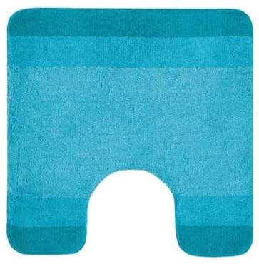 Spirella – Konturmatte aus Polyester für Toilette oder Waschbecken – rutschfest – 55 x 55 cm – Türkisblau – Strukturierte Oberfläche – Maschinenwaschbar bei 40 °C – Komfortabel und rutschfest