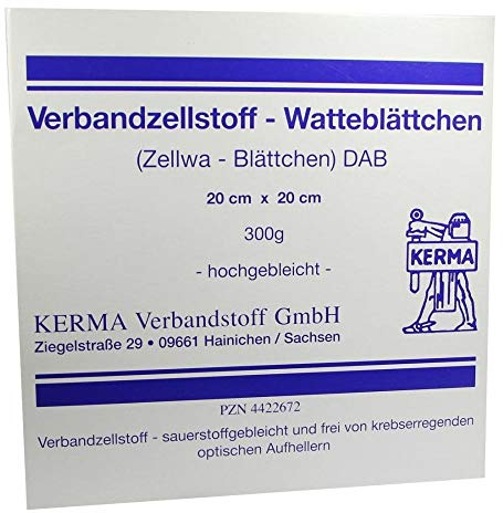 VERBANDZELLSTOFF WATTEBLÄTTCHEN hochgebl.20x20 cm 300 g