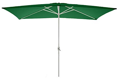 Nexos Sonnenschirm Marktschirm Rechteckschirm 2x3m anthrazit eckig Kurbel Sonnenschutz Garten Camping Terrasse Gestänge aus Stahl