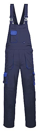 Portwest TX12 Salopette da Lavoro con Bretelle Contrastanti Uomo Texo Blu Navy Tall, L
