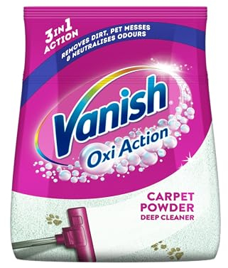 Vanish Gold Oxi Action Upholstery & Carpet Cleaner, Stain Remover Powder for Large Area Cleaning, 650g | Removes 3x More Dirt & Pet Hair vs Vacuuming Alone | Neutralises Odours | Deep Cleans