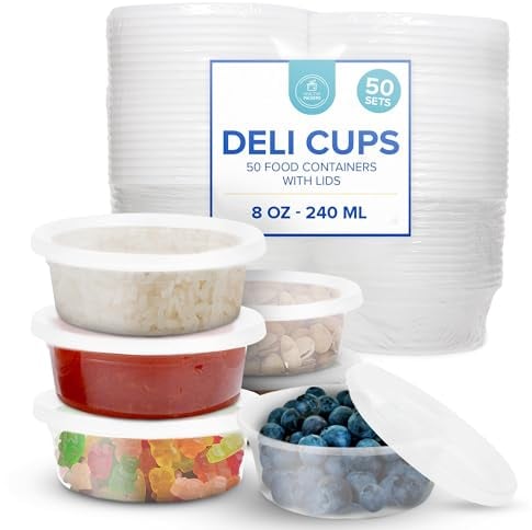 235 ml Frischhaltedose (50er Set) Frischhaltedose Mikrowellengeeignet | Kleine Behälter, Essenszubereitung, Aufbewahrung von Lebensmitteln und Gefrierkost, Suppen, Saucen, Snacks und vieles mehr!