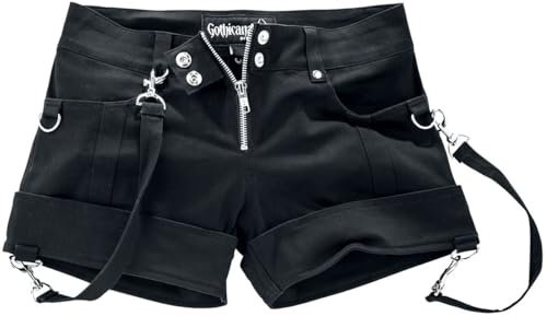 Gothicana by EMP Donna Hotpants Neri con Nastri 29