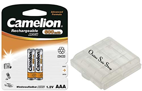 2X Camelion AAA Akkus 600mAh für Telefon Siemens Gigaset AS28 AS28H A58H A400 A415 A400A A415A SX550i A510A C610A C610H E300 +OSS Akkubox