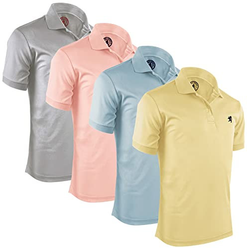 Albert Morris Polo Shirts pour Homme - Manches Courtes, Respirant, Séchage Rapide, Protection UV, Coupe Classique, Été Golf, Style Sportif Business Décontracté - L