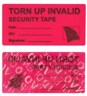 100 manipulationssichere Sicherheitsaufkleber Klebeband-resistente Etiketten Dichtungen Sicherheit verhindern offene Lücken (2,5 x 5 cm markiert auf dem Aufkleber).
