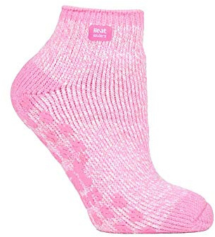 HEAT HOLDERS - Ladies 2.3 tog thermal low cut non slip ankle slipper socks in 4 colours size 4-8 uk