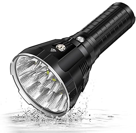 IMALENT MS18 Brightest LED Torch 100,000 Lumens, 18pcs Cree XHP70.2 LEDs, Rechargeable Powerful Flashlight Long Throw Up to 1KM with OLED Display, Best Lighting Tool for Hiking and Caving