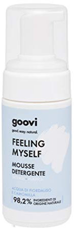 Goovi, Feeling Myself Gesichtsreinigungsmousse für empfindliche Haut, feuchtigkeitsspendend und beruhigend mit Kornblumenwasser und Kamille, Inhaltsstoffe natürlichen Ursprungs, vegan, 100 ml