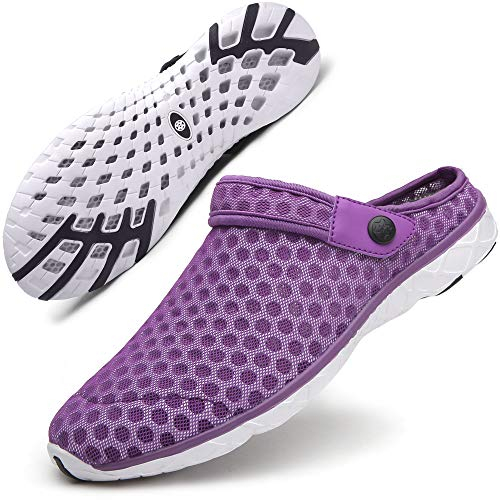 Zoccoli Spiaggia Uomo Donna Pantofole Sandali Estate Traspirante Scarpe da Giardino Mare Doccia Slip-on Sabot Casa Ciabatte Viola 38