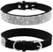 haoyueer Hundehalsband mit Strasssteinen, glitzernd, weiches Wildleder, für Hunde und Katzen