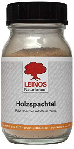 Leinos 337 Holzspachtel Kirsche 0,1 kg | Pulverspachtel für Holzreparaturen innen und außen | wasserbasiert, schleifbar, überlackierbar | zum Füllen von Rissen, Löchern und Aststellen bis 15 mm