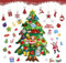 Kids DIY Felt Christmas Tree Set, 3.28ft Wall Hanging Xmas Tree Decorations Kit With 32Pcs Ornaments, Home Door Window Decoration