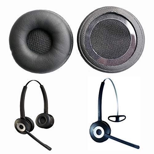 Wartungsersatz-Ohrpolster aus Leder für Jabra Pro 920 925 930 935 9450 9460 MS Serie kabellose Kopfhörer Reparaturteile (2 Stück)