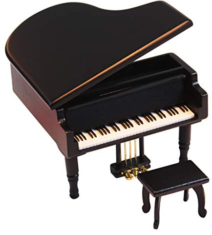 ANGEL MELODY Wooden Grand Piano Music Box, Jewelry Storage Gift for Women