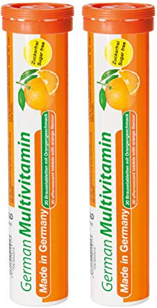 Multivitamin - 2 x 20 effervescent Tablets - Orange Flavor - T&D Pharma German Multivitamin - Made in Germany