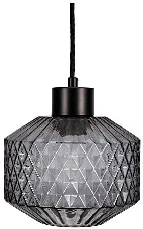 Pauleen 48125 Gleaming Smoke Pendelleuchte max25W E27 Pendellampe Kristall-Look Glas/Rauchglas/Schwarz 230V
