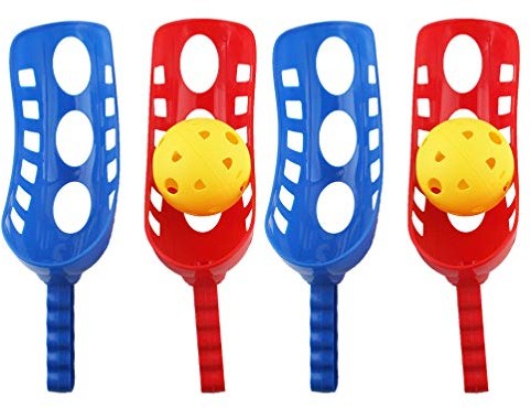 WINOMO 2 Setzt Starten Und Fangen Bälle Spielzeug Im Freien Sport Scoop Ball Kunststoff Werfen Fangen Bälle Set für Strand Hinterhof Spiele Aktivitäten