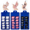 300pcs Long Press On Nails Coffin Fake Nails Stick On Full Cover Long False Nails 10 Sizes Artificial Nails for Women Girls Nail Art Decoration Manicure - Black + White + Pink