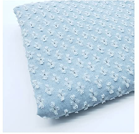 Yimihua Jeansstoff Stilvoller Stoff Mit Zerrissenem Loch Perforierter Gewaschener Jeansstoff Material zum Nähen, Kurze Hosen, Jeans, Modedesign(50 * 150 cm)
