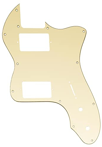 Musiclily Pro 12 Löcher Bedeckt HH Gitarren Schlagbrett Pickguard für USA/Mexico Fender 72 Tele Thinline Style E-Gitarre, 3-lagig Cream