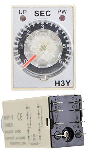 Zeitrelais, Zeitschaltuhr AC 24V Zeitschaltuhr 24V H3Y-2 Verzögerungstimer Industriell für industrielle Steuerung(6S)