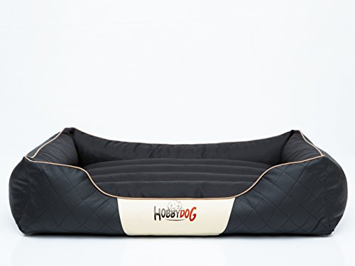 Bjird Hundebett - Hundekorb für kleine mittelgroße & große Hunde - Hundekissen - Hundesofa - Bezug abnehmbar und waschbar - Kaiserliche - Größe: - Schwarz mit Beige