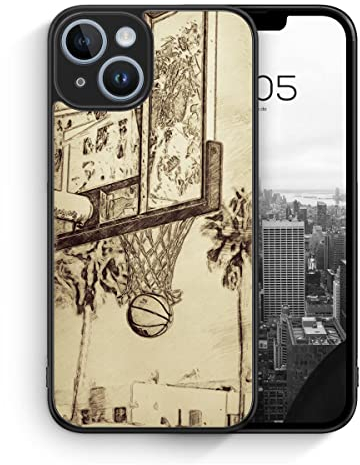 MUNIQASE Vintage Basketball - Silikon Hülle für iPhone 14 - Vintage Sport Basketball Jungs Herren Männer Schutzhülle Handyhülle Case Cover