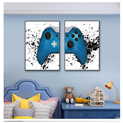DUDLOO Video Game Geek Art Posters and Prints Wall Pictures Gamer Gift Gaming Room Decor Gaming Boys Wall Art Canvas Painting 70x100cmx2 frameless