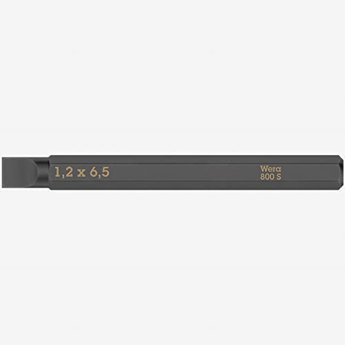 Bit 800 S für Schlitzschrauben 6,5 mm Länge 70 mm 1/4 ″ C6,3 Schneidenstärke 1,2 mm 5 pièces