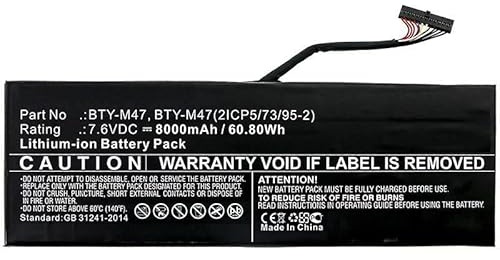 CoreParts Laptop Battery for MSI 61WH Li-ion 7.6V 8Ah GS40, BTY-M47, BTY-M47(2ICP5/73/95-2) (61WH Li-ion 7.6V 8Ah GS40, GS40 6QD, GS40 6QD Phantom)