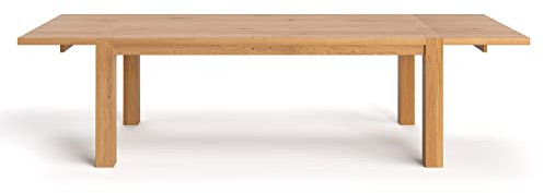 Danzz Gustav Esstisch 200x100 cm mit 50 cm Verlängerungen, Tisch aus massiver Eiche, handgefertigter Eichentisch auf massiven Beinen, hochwertige Verarbeitung, natürliche Farbe…
