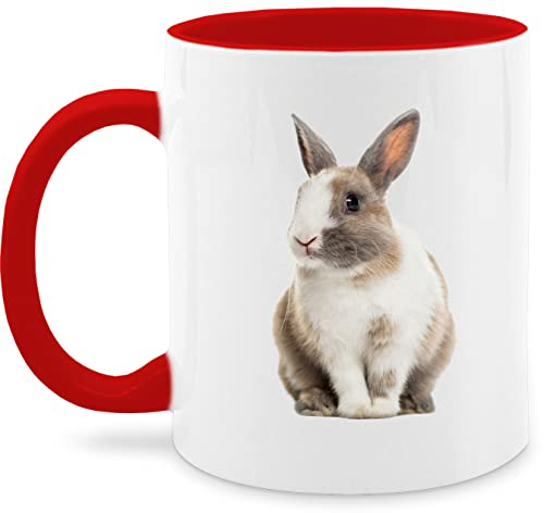 Tasse Tassen 325ml - Ostergeschenke - Hasenmotiv Ostern Hase Motiv Hasen - 325 ml - Rot - hasentasse ostertassen, oster mit kaffeetasse kaninchen ostertassen ostermotiv kaffeebecher oster-tassen