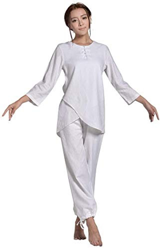 Vier-Jahreszeiten-Tai-Chi-Uniform-Set, Kampfsport-Anzug, Damen-Kampfsport-Uniform, Kung-Fu-Kleidung, Baumwoll-Tai-Chi-Kleidung, Trainingsanzug mit Dreiviertelärmeln, Zen-Meditations-Yoga-Anzug