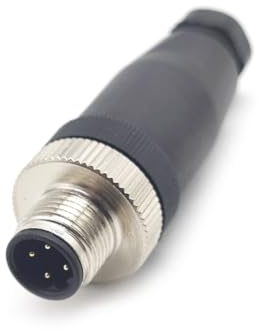 M12 4 Polig Sensor Stecker, 4pin D Code Männlich Vor Ort Installierbarer Steckverbinder IP67 Wasserdicht Industrielle Kreisverbinder Schraubverbindung Ungeschirmter für Freien Industrie 250V 4A AC/DC