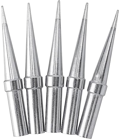 Gasea 5pcs ETS Soldering Iron Tips Kit, Replacement Solder Tips for Weller WE1010NA WES51 WES50 WEP70 Soldering Station, Copper & Iron Precision Tips for PCB Electronic Repair