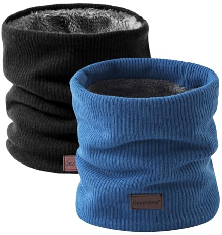 Onvavient Schal Herren Winter, Winter Halsschlauch Ski, Schlauchschal Halstuch Halswärmer Gesichtsschal Fleece Loop Schal Männer Frauen Warm Dick Loopschal Nackenwärmer