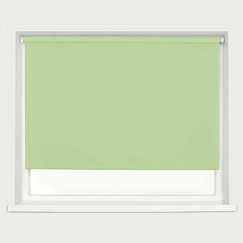 Lime Green Blackout Roller Blinds Thermal Blackout Material Metal Brackets & FIttings 25mm Roller Tube Easy Fit Child Safe Bedroom Office120cm Width x 160cm Length