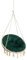 Velvet Kissen für Hängesessel, Sitzkissen für Stuhl, Hängekorb Sessel, Indoor Kissen, Waschbar Auflage, Rund, Swing, Schaukelkissen, Grün, 92 cm