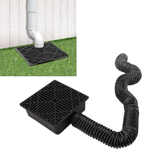 Gutter Downspout Extensions, Catch Basin Downspout, Flexible No Dig Low Catch Basin Downspout Extension Kit, Down Spout Extender for Yard, Ground, Lawn