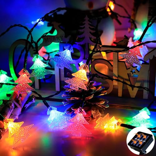 XVZ Guirnalda Luces Exterior Solar, 30 LED, 5m/16,4ft copo de nieve, Luces de Navidad para Exteriores, 8 modos, Decorativas Impermeable para Patio, árbol - Multicolor