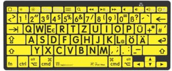 LogicKeyboard LKB-LPBY-BTON-DE Bluetooth-Tastatur, QWERTZ, Deutsch Schwarz, Gelb (LKB-LPBY-BTON-DE) Marke