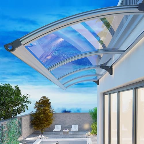 Sink Aluminum Alloy Front Door Canopy,Window Awning Eaves Household Patio Porch Awning,45/55/65/80/90/100/120/150cm Mute Load Bearing Entry Awning,Outdoor Rain Shelter (65x210cm/26x83)