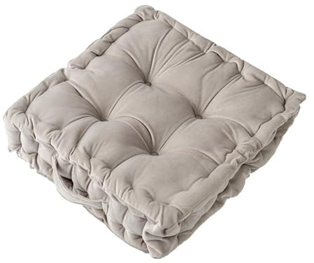 Fouriding Quadratische Bodenkissen 38CM,Weiche Samt Boden Sitzkissen Wurfkissen für Wohnzimmer Sofa Stuhl Boden Yoga Couch Tatami Dekorative (Grau)
