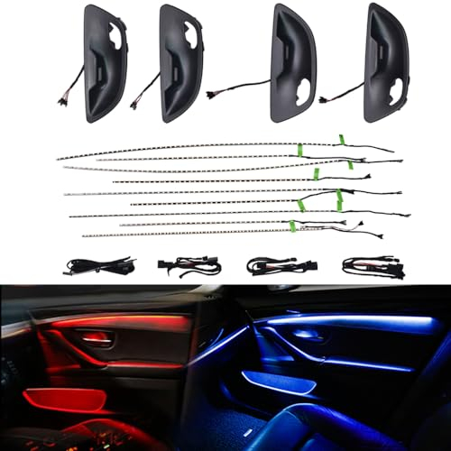 Hacreyatu Auto LED Ambient Light Strip Türverkleidung dekorative Fit für B-MW 5 Serie F10 F11 F18 2010-2012 Tür Zwei-Farben-Atmosphäre Lampe Ersatz Abdeckung (Schwarz)