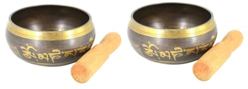 2 juegos de cuencos de meditación, cuenco de cobre, decoración, cuenco Zen, accesorio de meditación, cuencos cantores, cuenco de canto Zen, cuenco de yoga relajante, cuenco de música para meditació