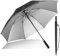 ZOMAKE UV Golf Umbrella for Sun Protection,Large Sun Umbrella Windproof and Rainproof Strong UPF 50+,Reflective Golfing Brolly 62In Unbreakable for Men Women (Black, Silver)