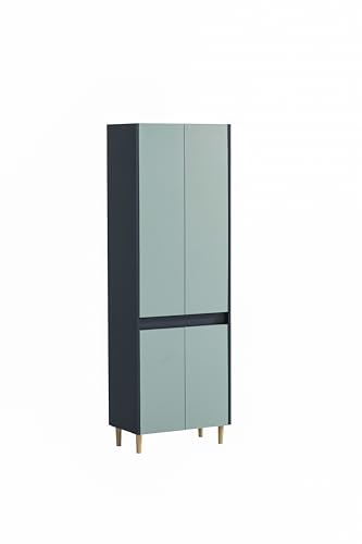 Schildmeyer Lovis Hochschrank 701936, Nachtblau/Taubenblau, 56,9 x 33 x 170 cm