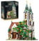 Modular Buildings, Kirche Modell mit LED Beleuchtung, 3306 Teile Klemmbausteine Kirche Gebäude Set, Modular Haus Modellbausatz